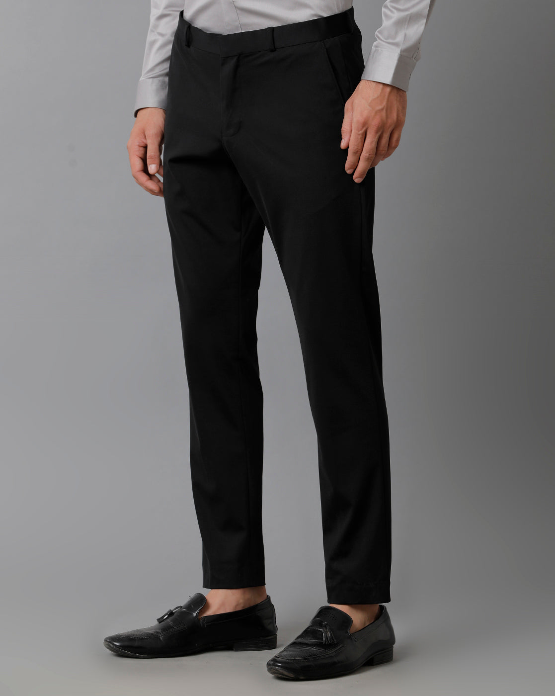 Black Knitted Stretch Men's Trouser