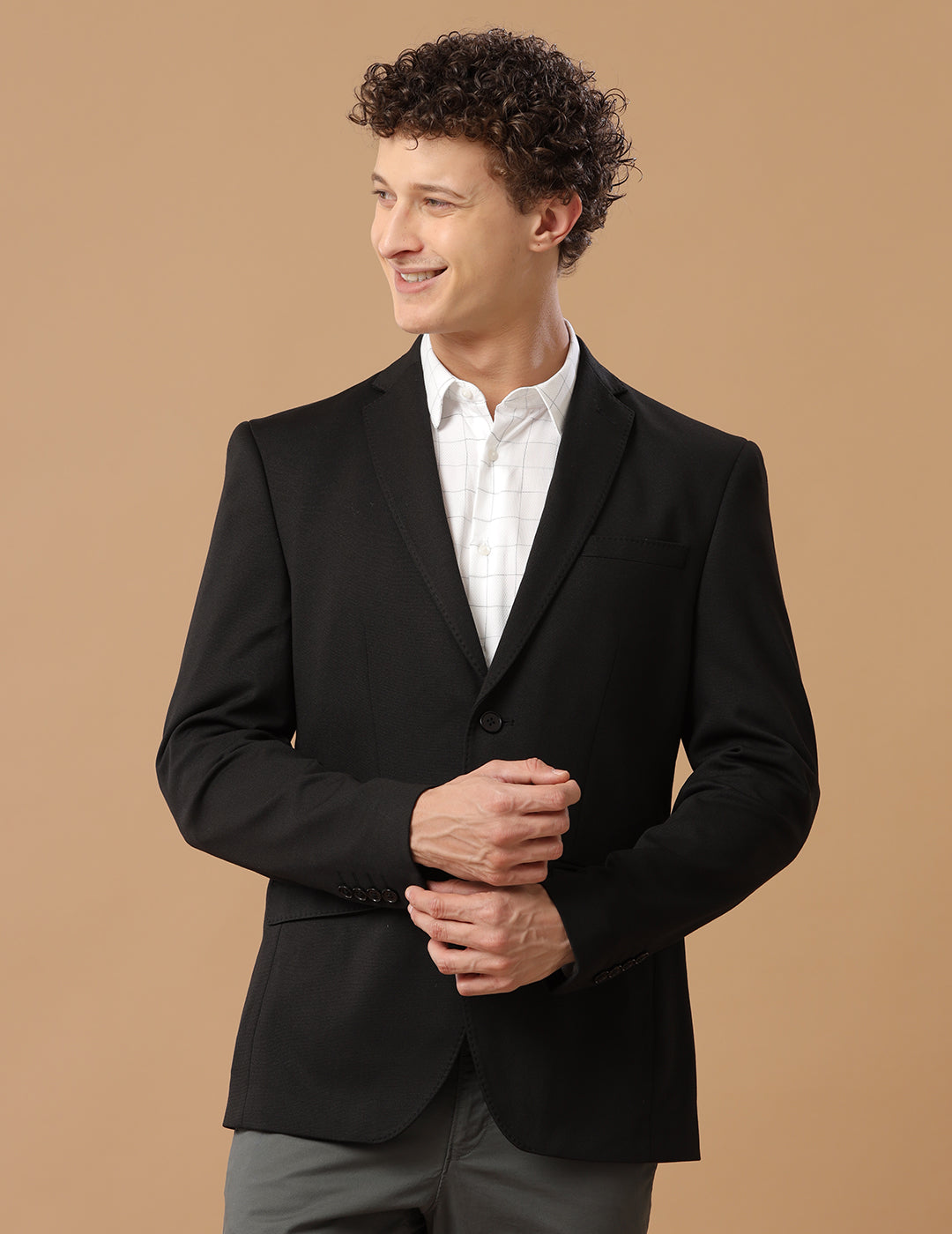 Men's Slim Fit Single Breasted Black Formal Blazer