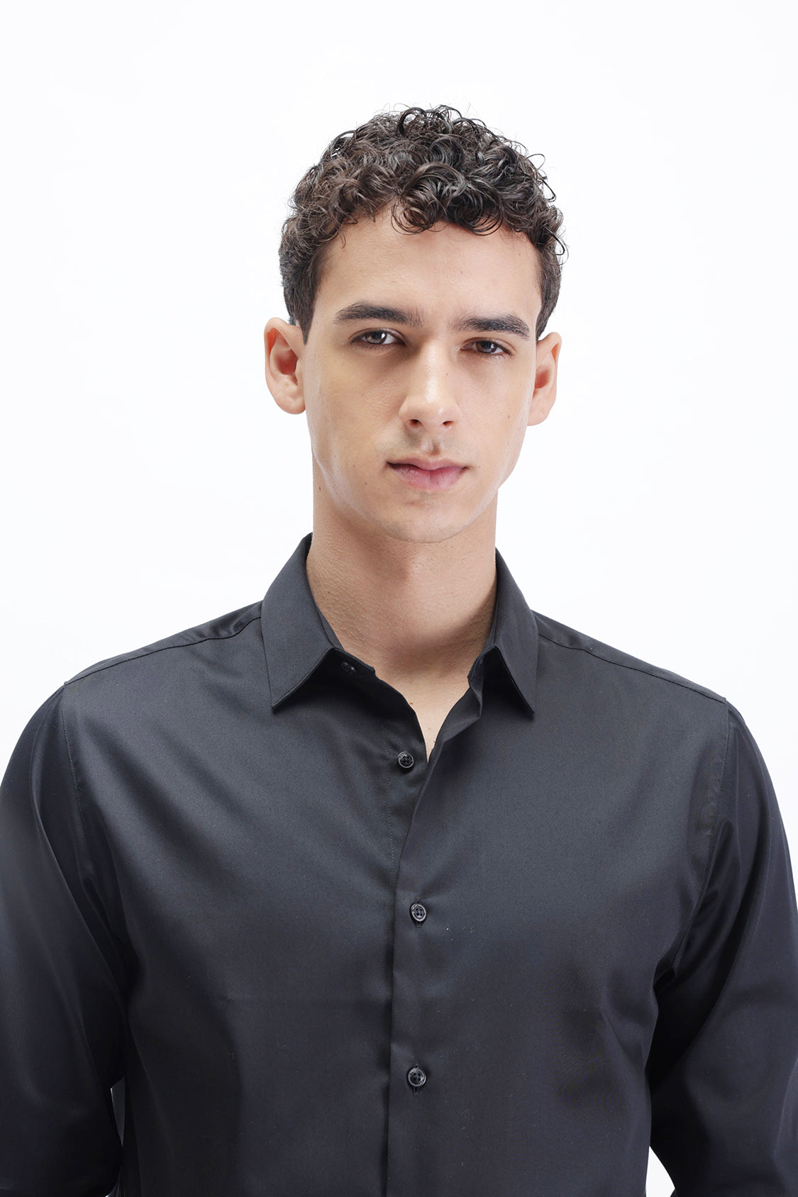 SLIM FIT SOLID COTTON SHIRT