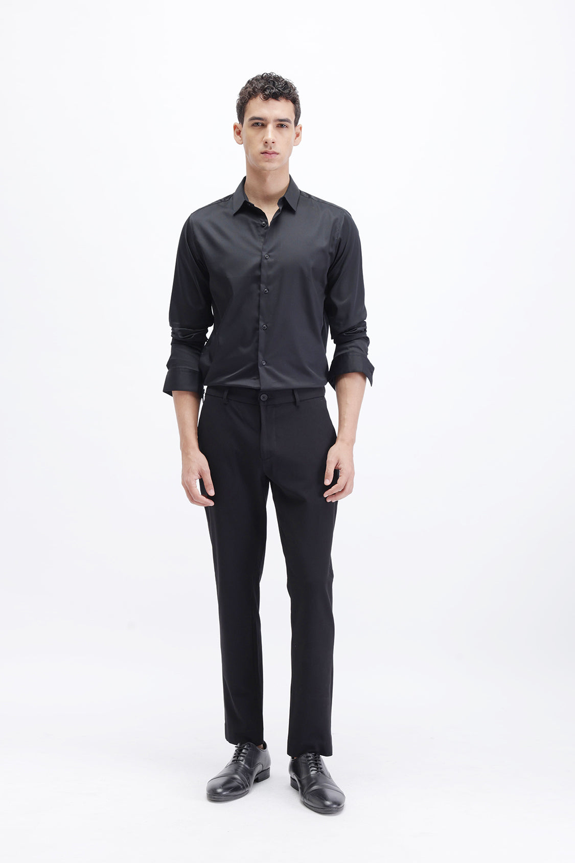 SLIM FIT SOLID COTTON SHIRT