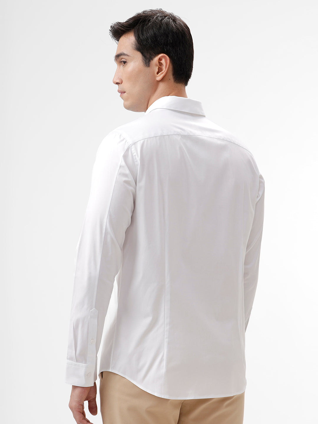 Powell Solid White Slim Fit Cotton Shirt