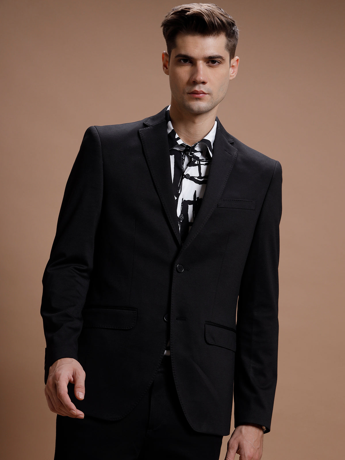 Men's Slim Fit Single Breasted Black Formal Blazer