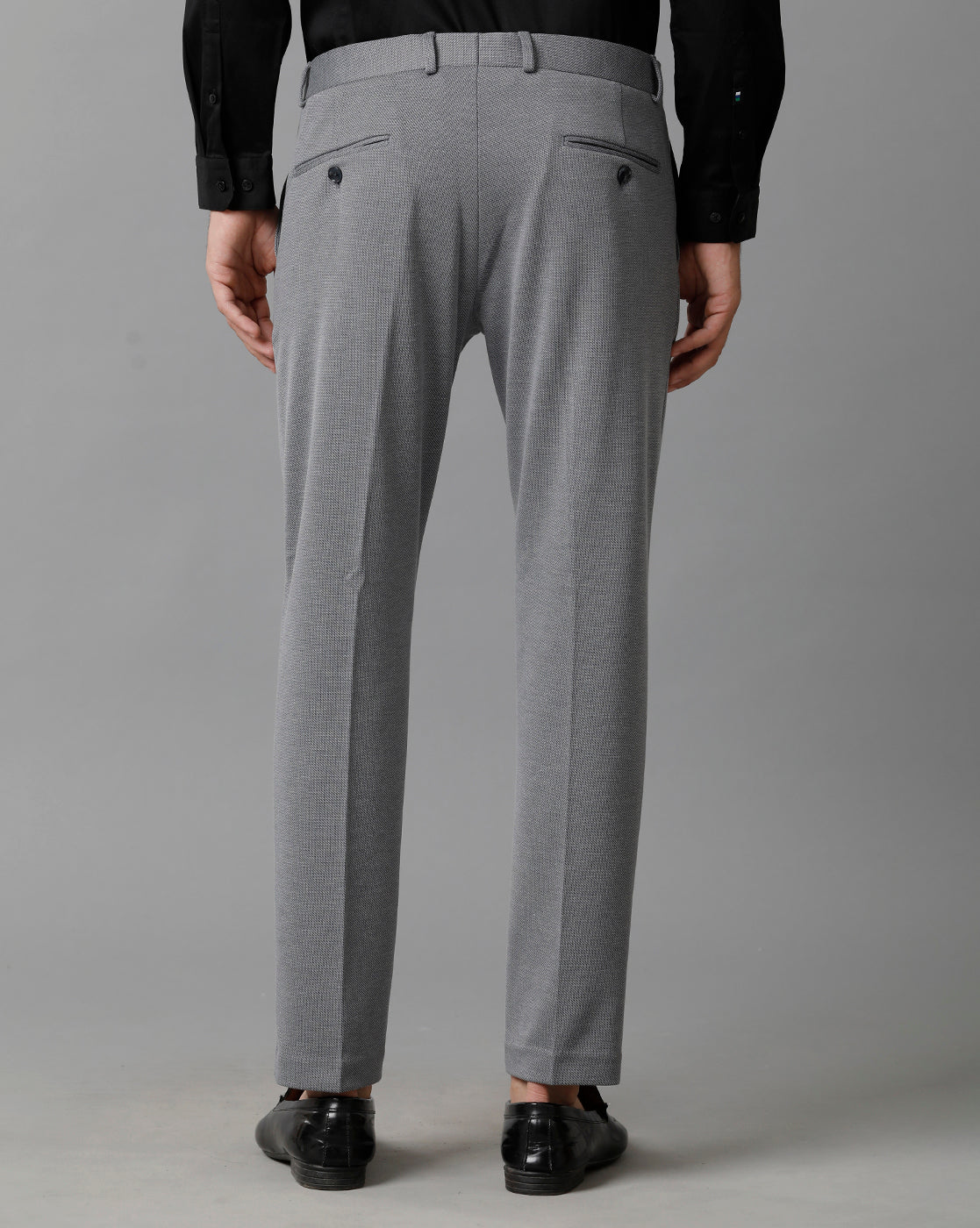 Grey Knitted Stretch Men's Trouser