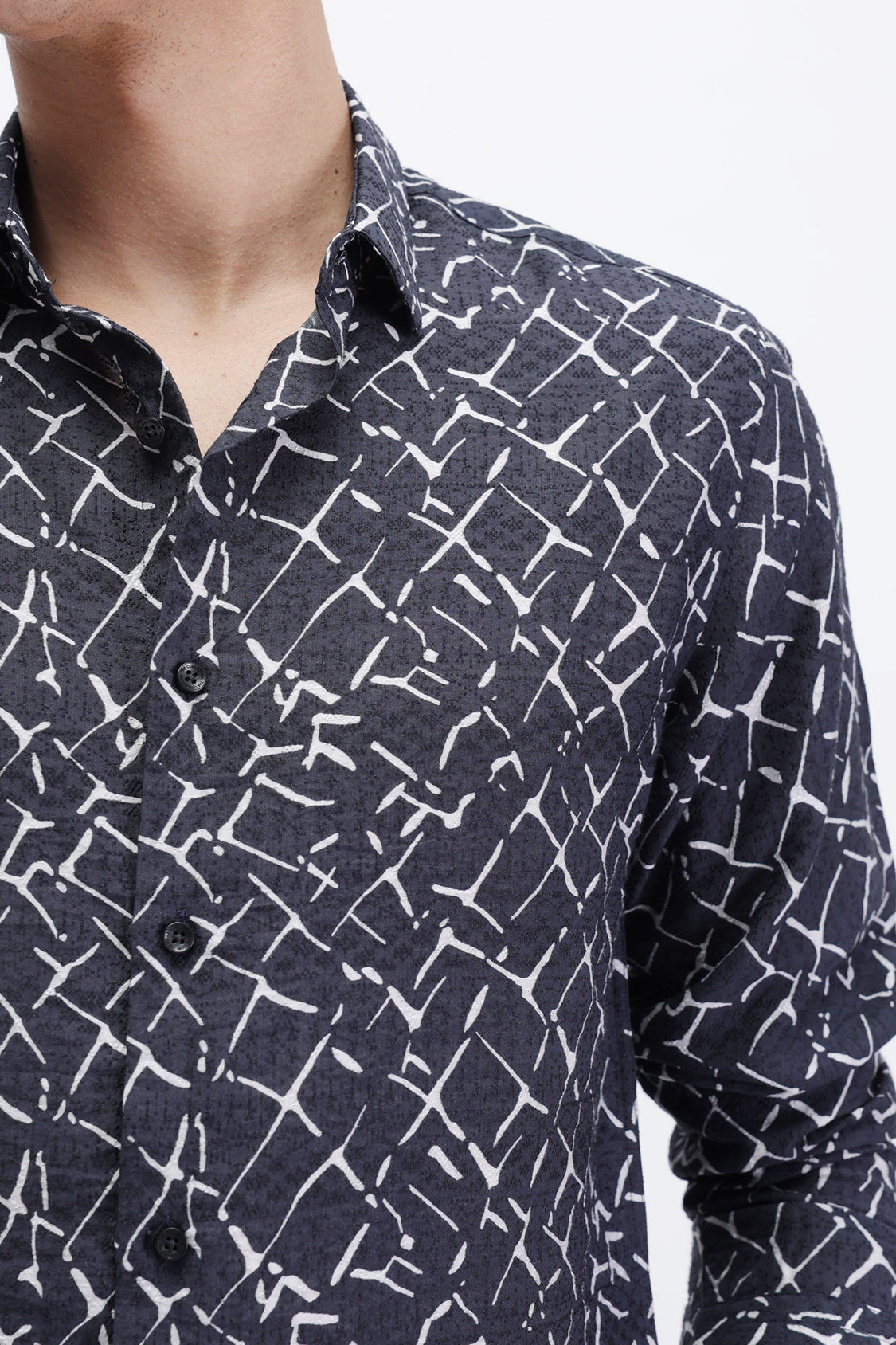 ABSTRACT PRINTED SLIM FIT SHIRT