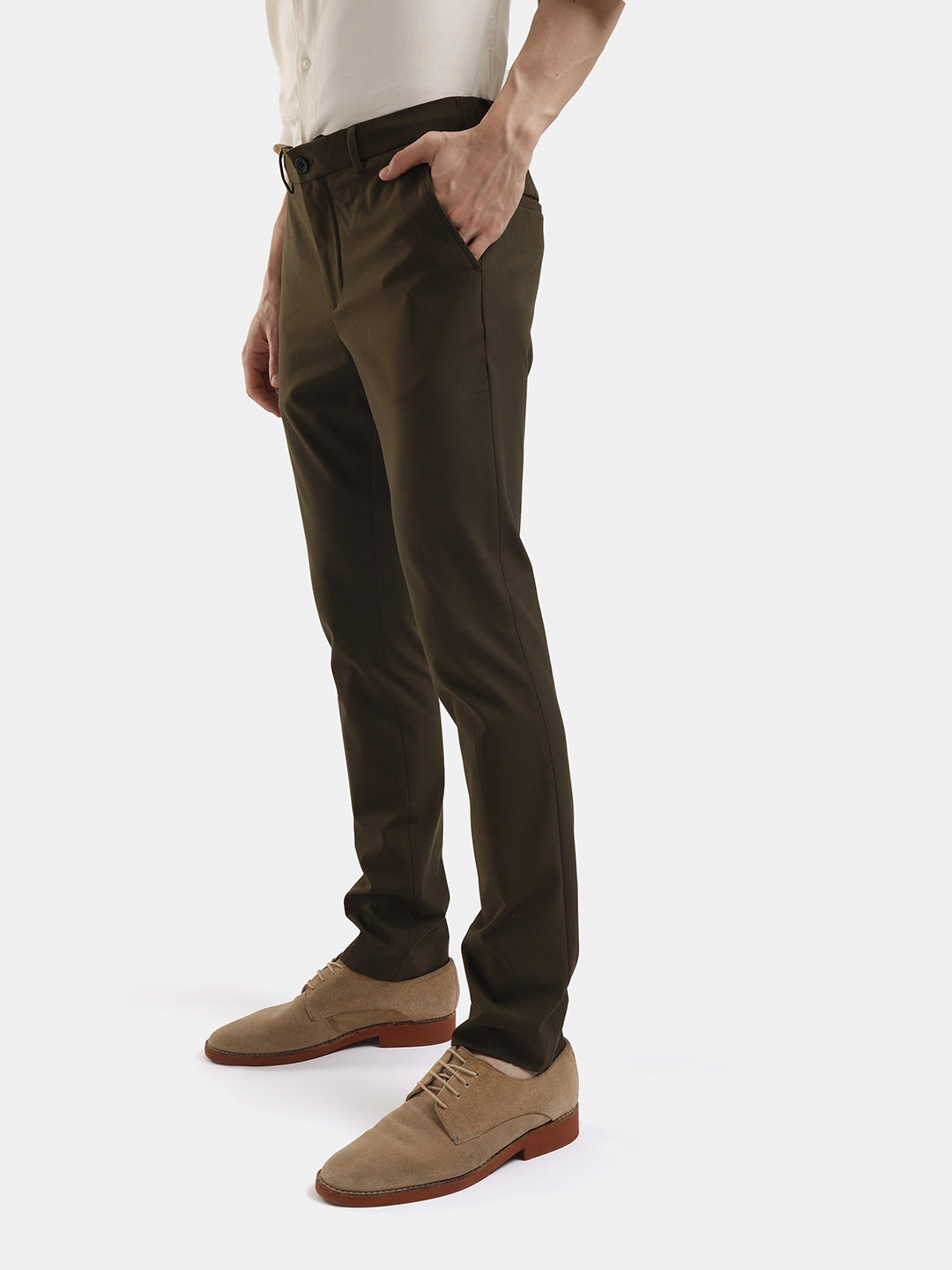 4-WAY TUTOR OLIVE STRETCH TROUSERS