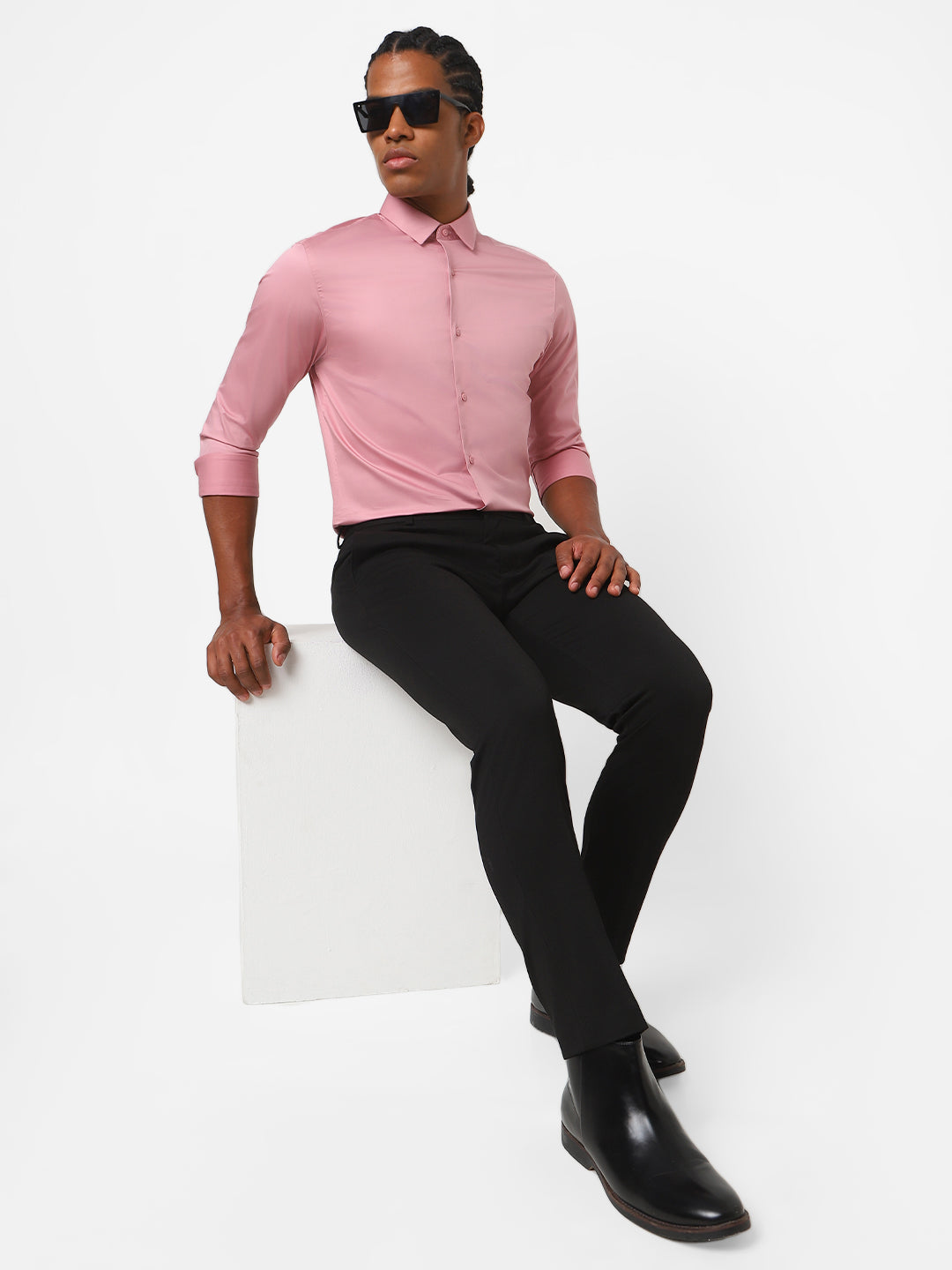 Black Knitted Stretch Men's Trouser