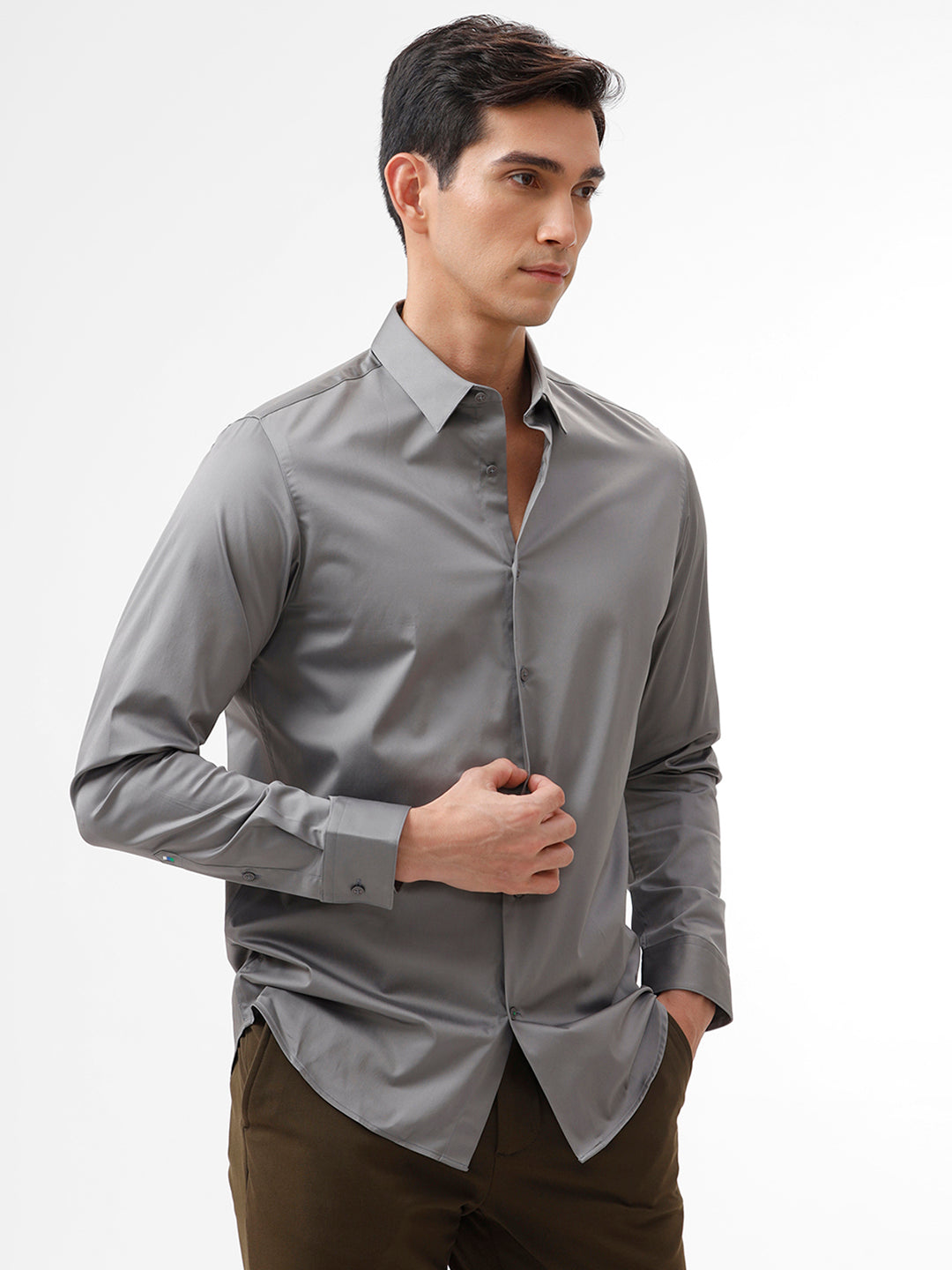 Samuel Titanium Slim Fit Cotton Shirt