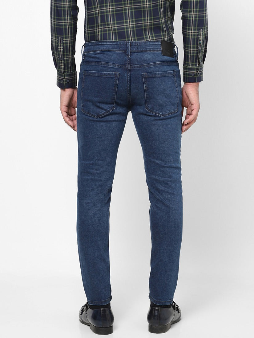 Men Slim Mid Rise Light Blue Jeans