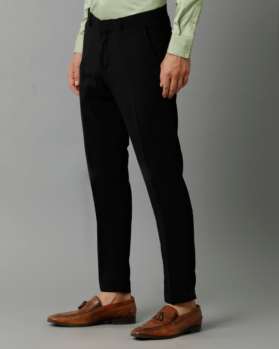 Black Knitted Stretch Men's Trouser