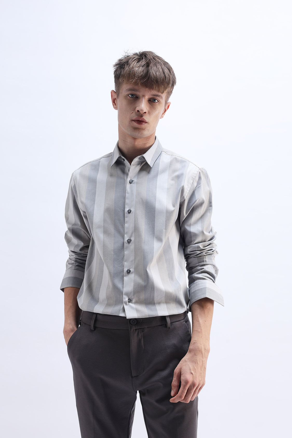 GREY MULTI STRIPES SHIRT