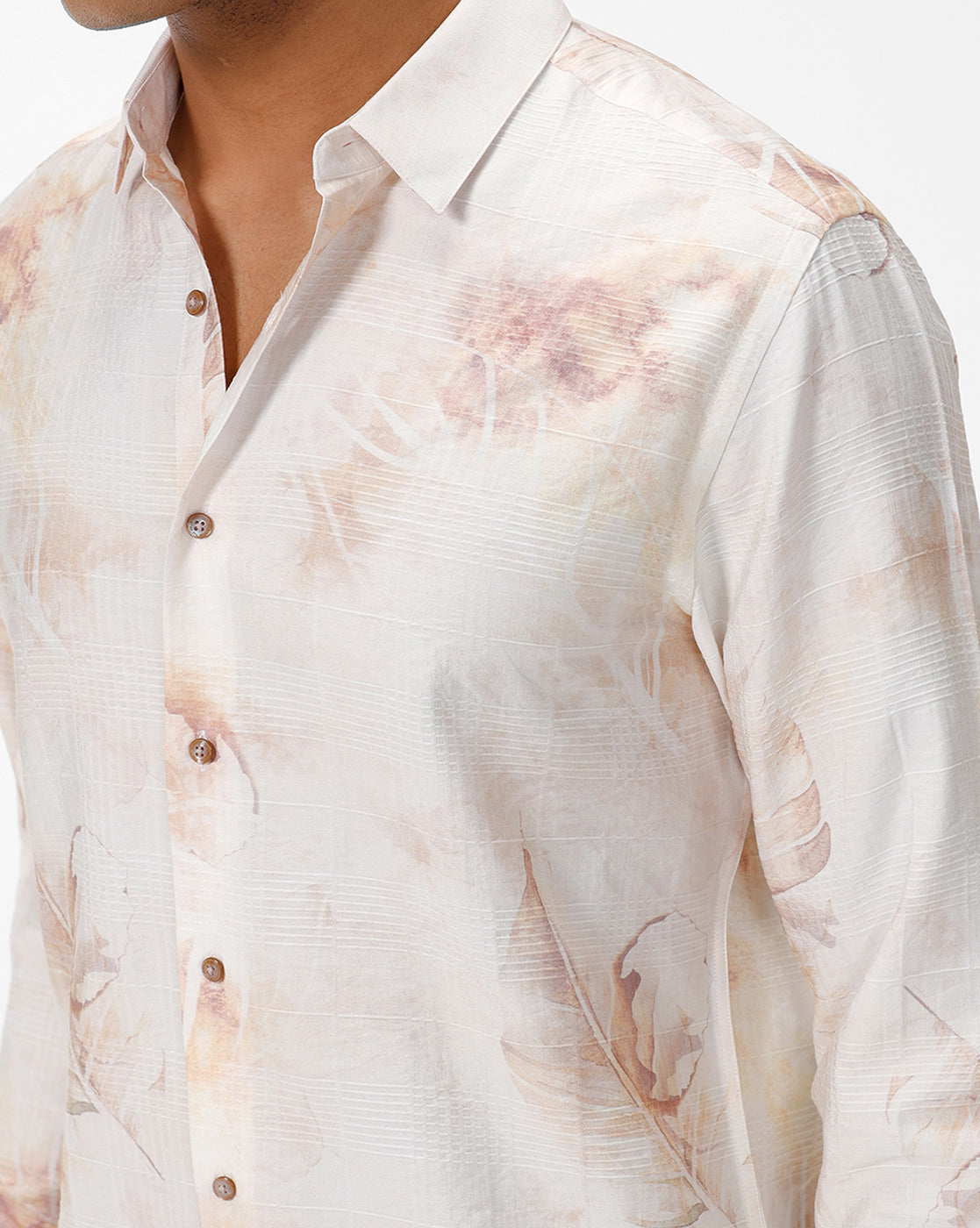 Yellow Leaf Print Shirt