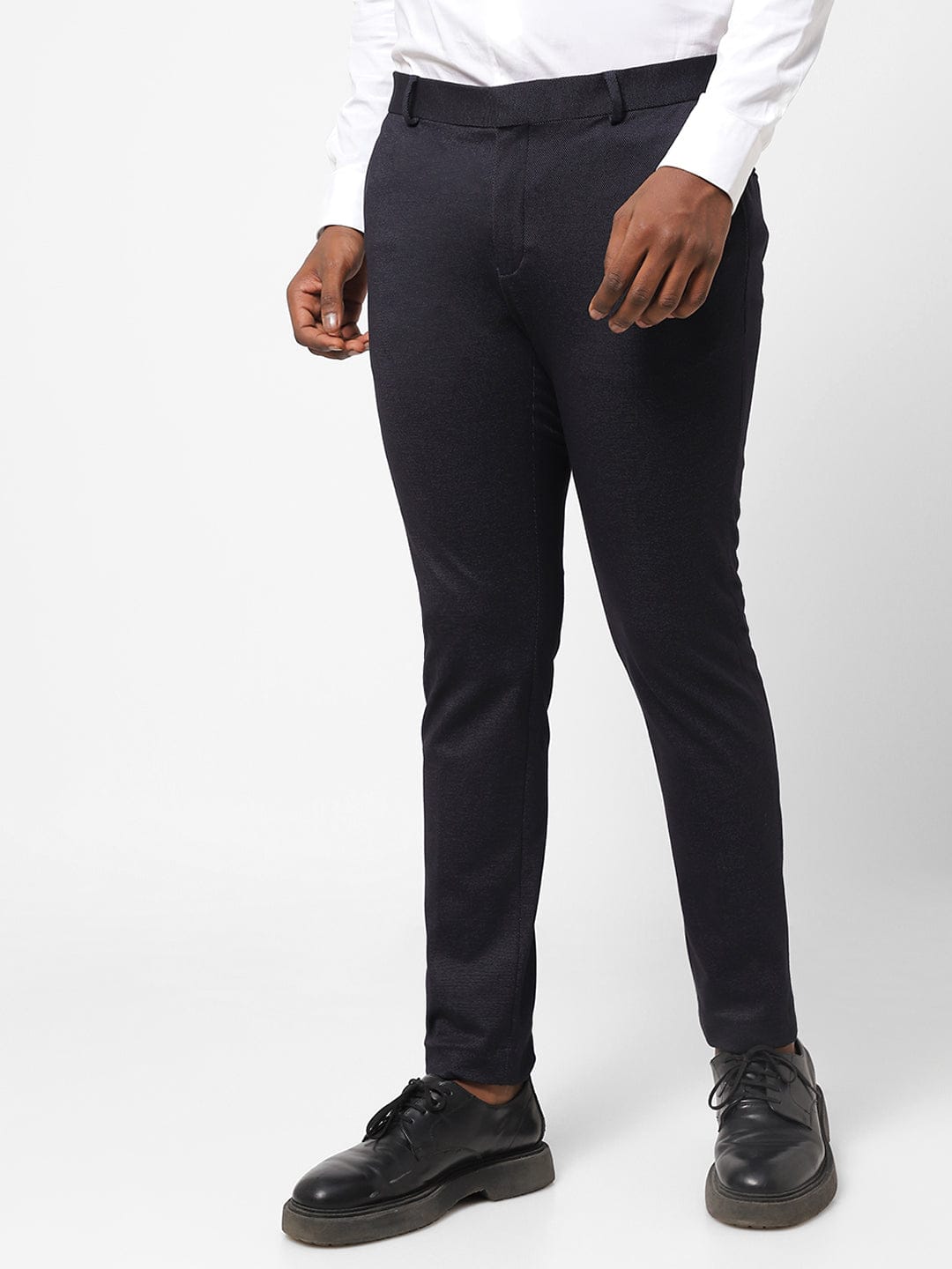 Black Knitted Stretch Men's Trouser