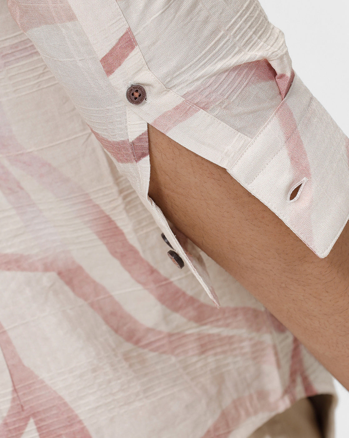 Peach Web Print Shirt