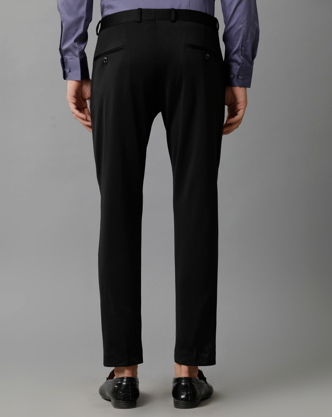 Black Knitted Stretch Men's Trouser