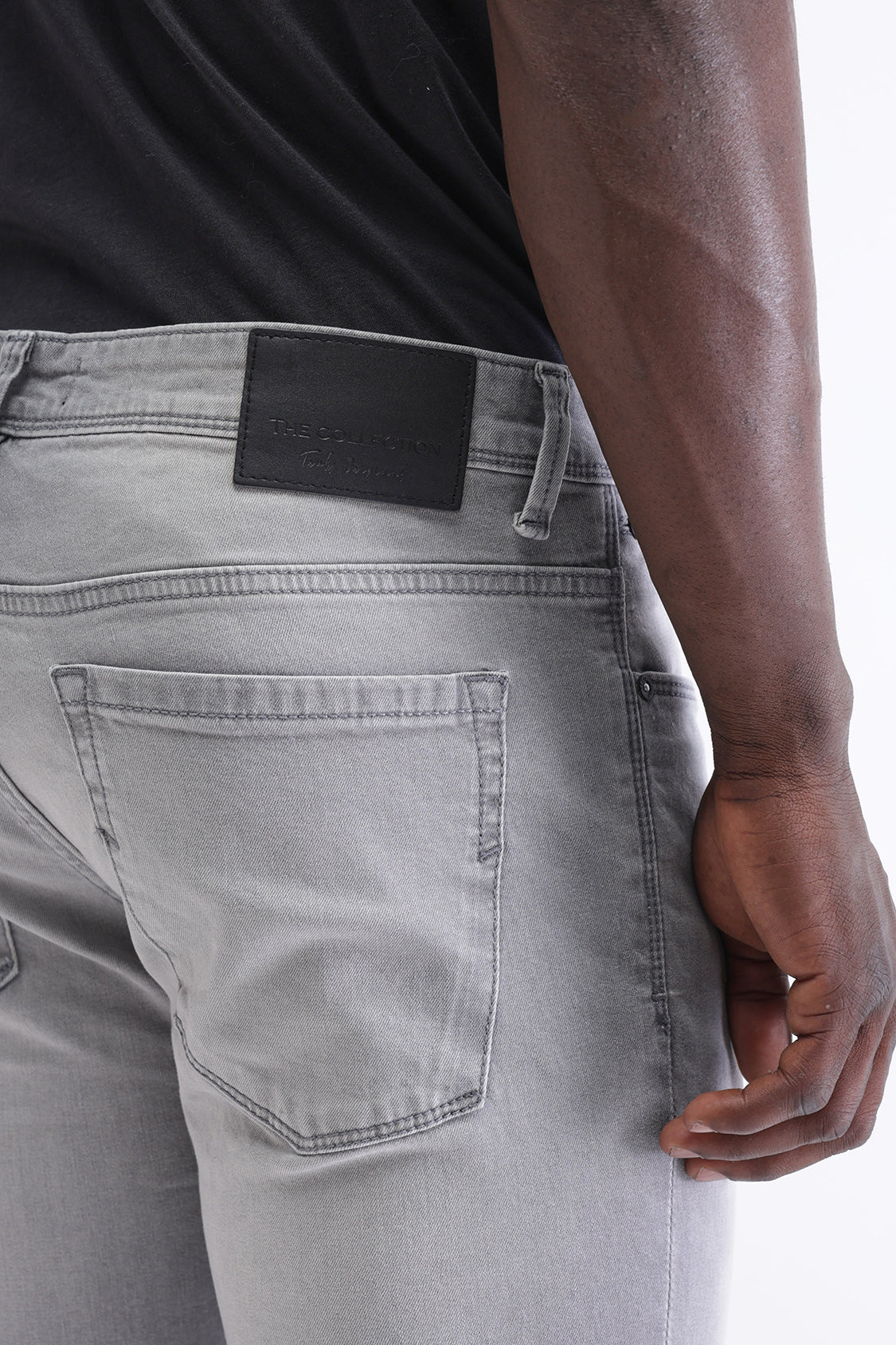 Men Slim Mid Rise Grey Jeans