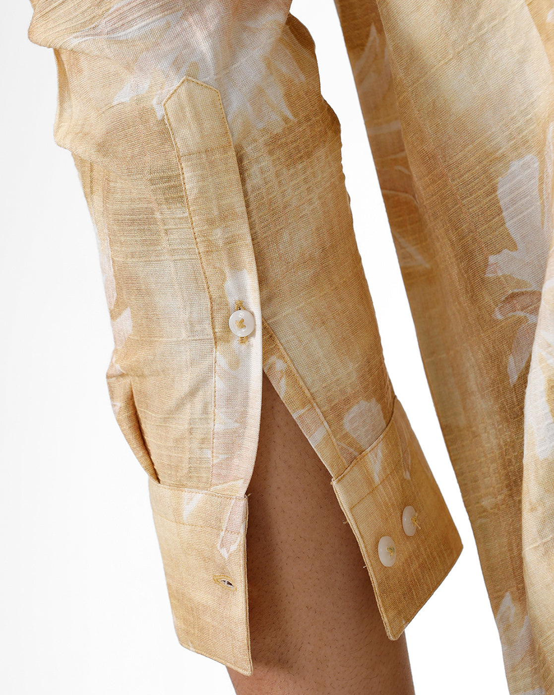 Moose Yellow Flower Print Casual Shirt