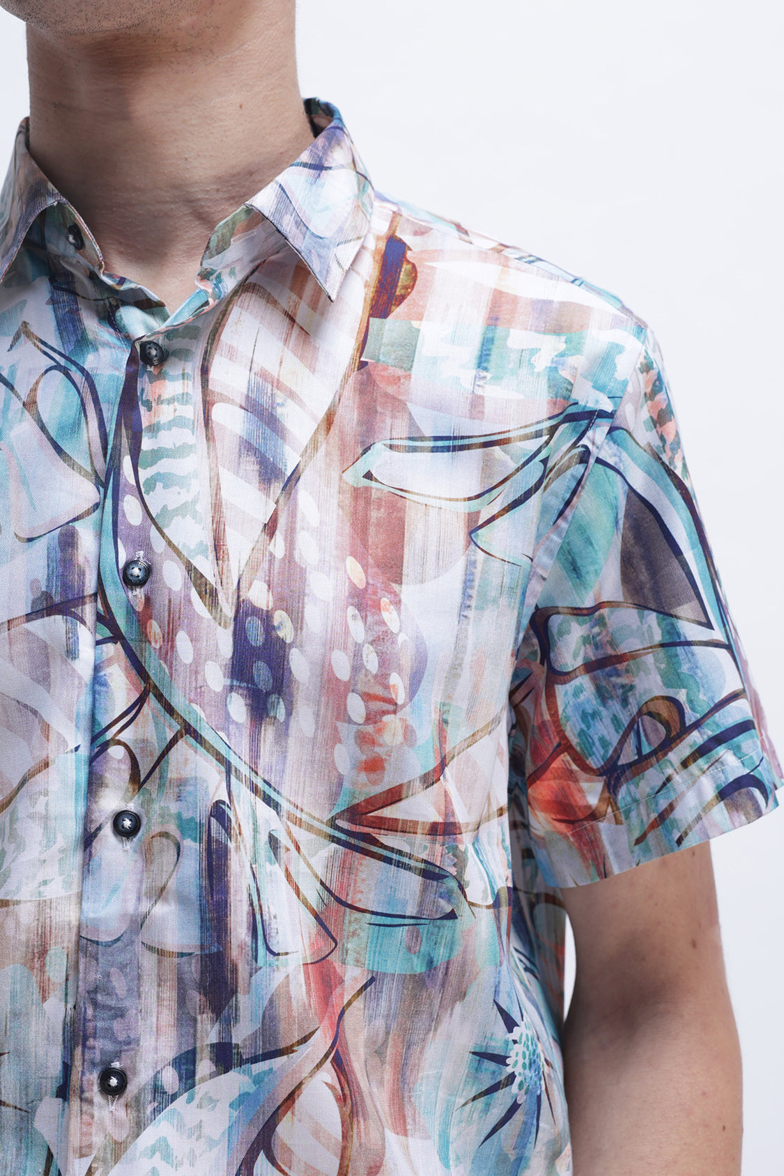 ABSTRACT PRINTED HALF SLEEVES SHIRT