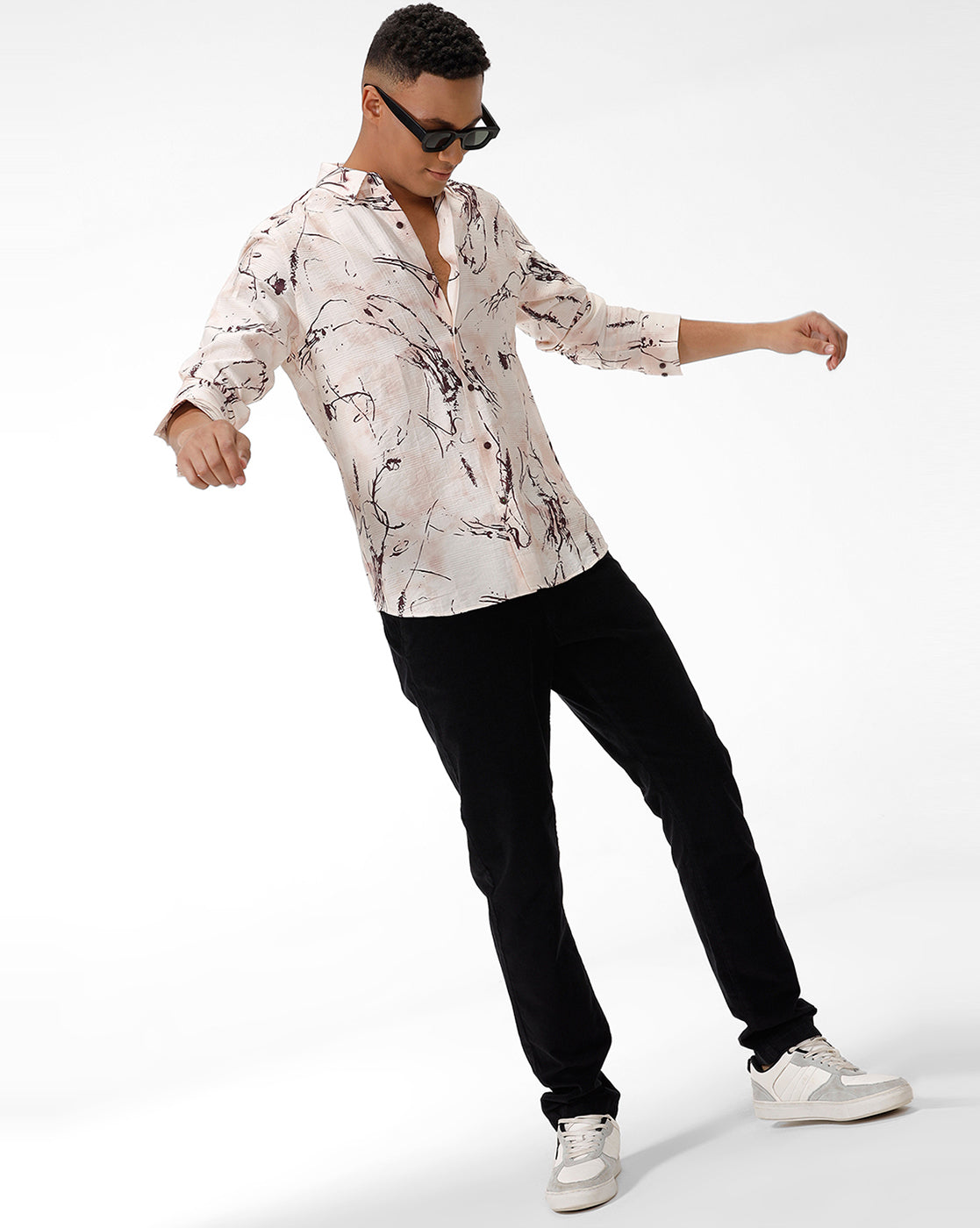 Reindeer Print Casual Shirt