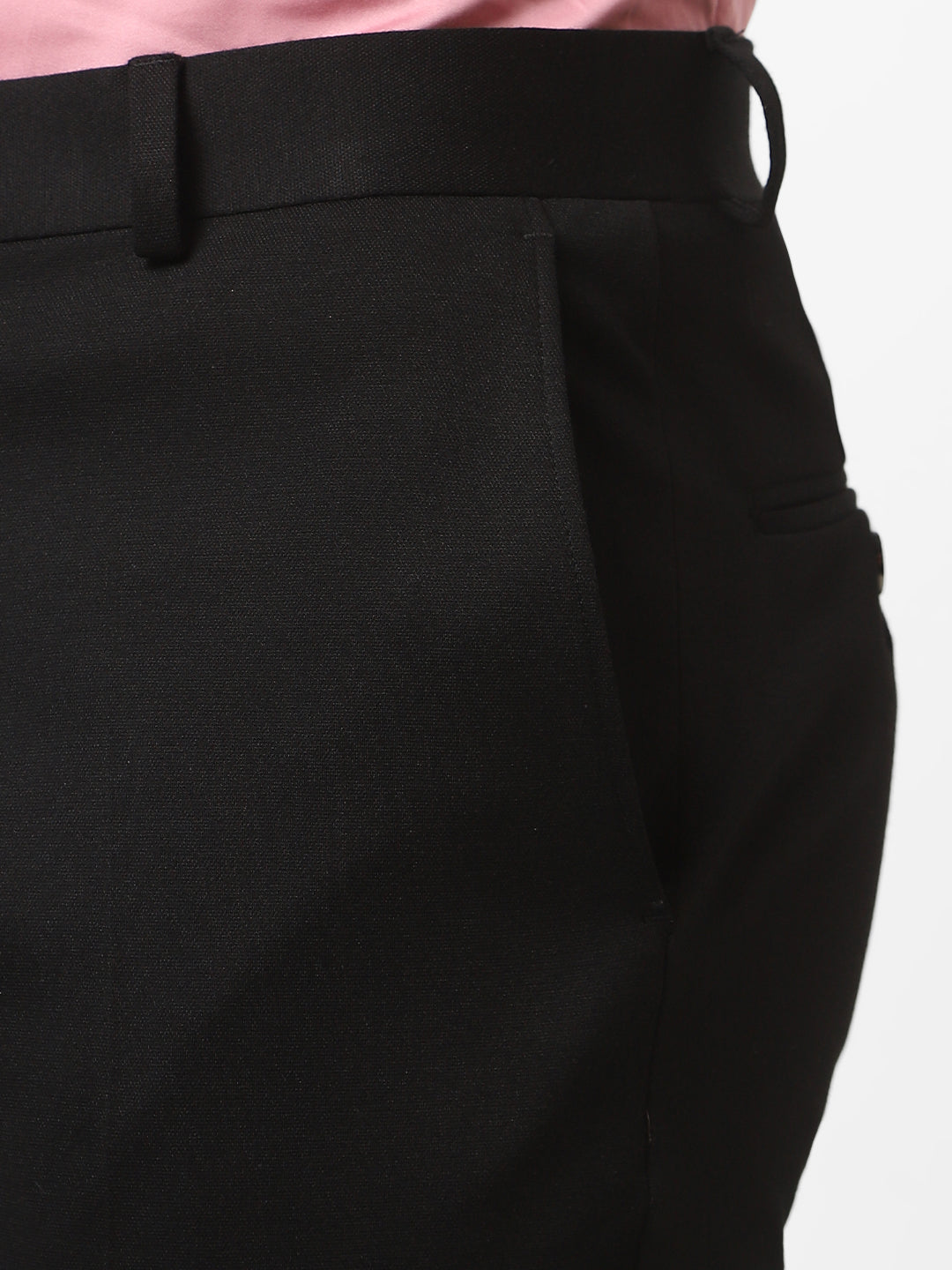 Black Knitted Stretch Men's Trouser