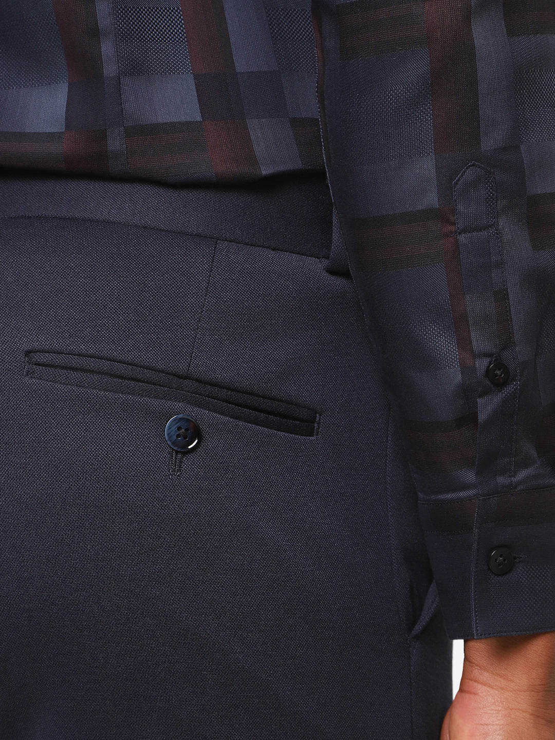 Navy Knitted Stretch Men's Trouser