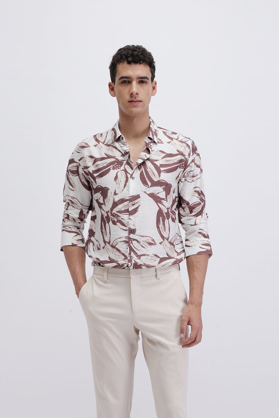 FLORAL PRINTED SLIM FIT SHIRT