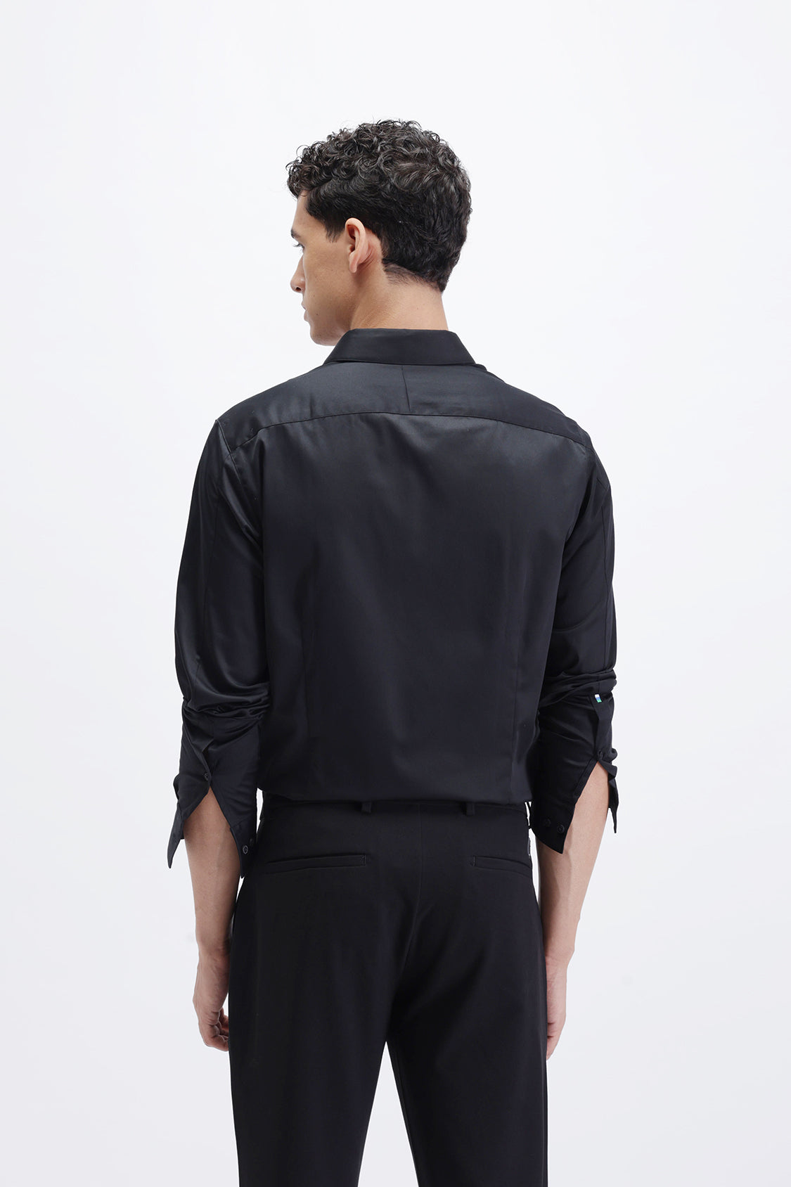 SLIM FIT SOLID COTTON SHIRT